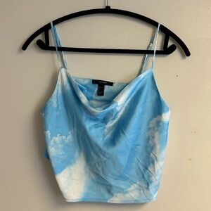 Cloud Print Satin Top. Size S